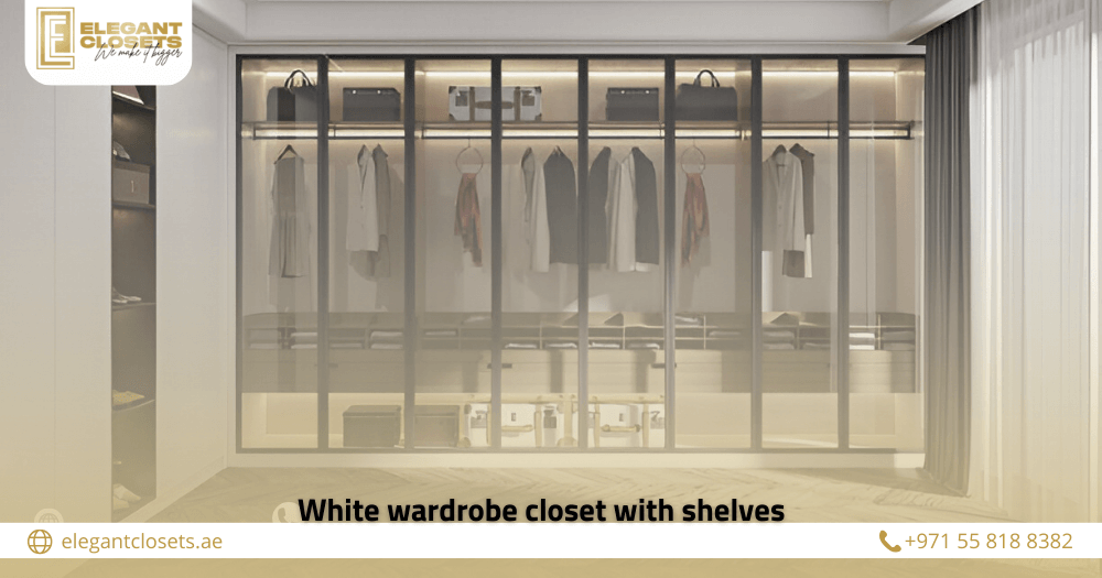 White Wardrobe Closet with Shelves