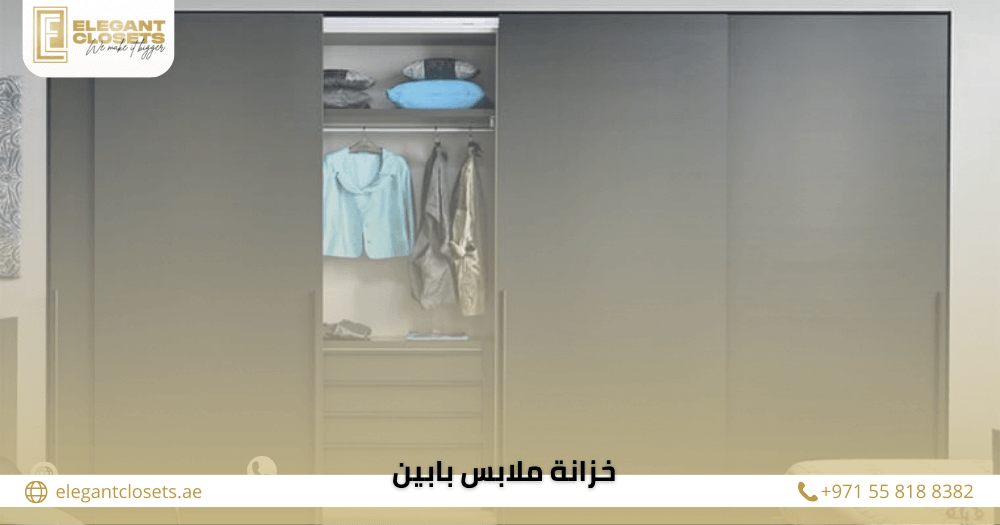 أحدث تصاميم خزانة ملابس بابين تجمع بين الأناقة والعملية